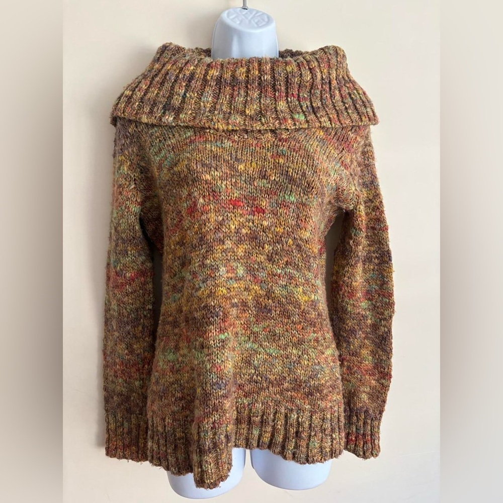 Marisa Christina Chunky Turtleneck Sweater Multicolor Vintage Size L